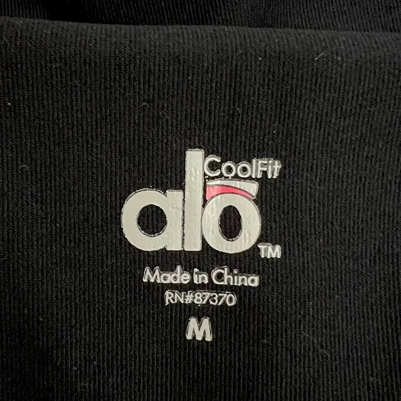 Alo Yoga Cool Fit High Waist Crop Leggings Wide Leg Yoga Pants Black Size M - Picture 5 of 6